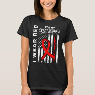 Red Ribbon Great Nephew Herzerkrankung Bewusstsein T-Shirt