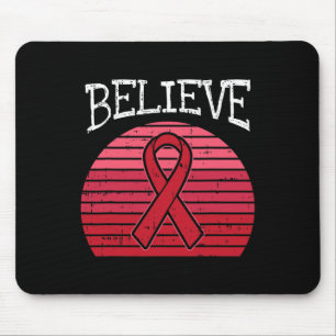 Red Ribbon HIV Aids Gehirnaneurysm Stroke Awarenes Mousepad