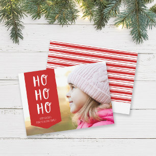 Red Ribbon Ho Ho Ho Happy Holidays Foto Feiertagskarte