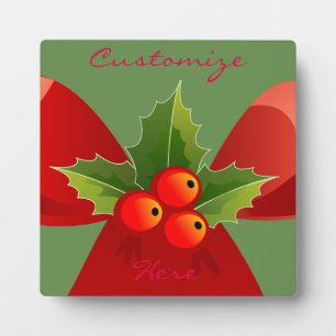 Red Ribbon Holly Thunder_Cove Fotoplatte