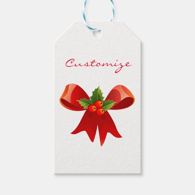 Red Ribbon Holly Thunder_Cove Geschenkanhänger (Vorderseite)