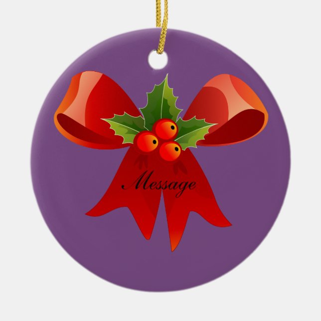 Red Ribbon Holly Thunder_Cove Keramikornament (Vorne)