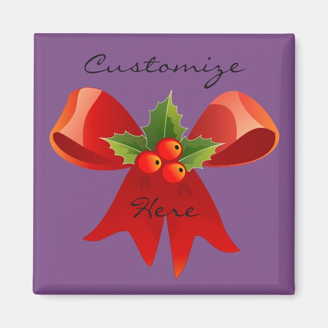 Red Ribbon Holly Thunder_Cove Magnet (Vorne)