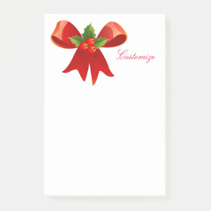 Red Ribbon Holly Thunder_Cove Post-it Klebezettel