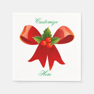 Red Ribbon Holly Thunder_Cove Serviette