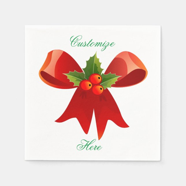 Red Ribbon Holly Thunder_Cove Serviette (Vorderseite)