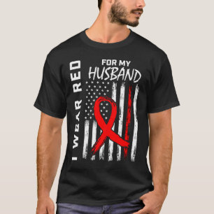 Red Ribbon Husband Herzerkrankungen Bewusstsein Am T-Shirt