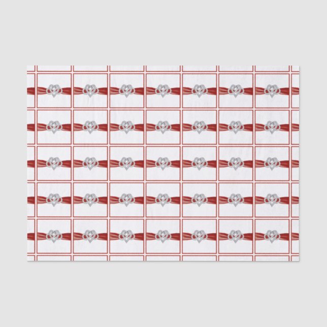 Red Ribbon Infinity Herz Tissue Paper Seidenpapier (Vorderseite)