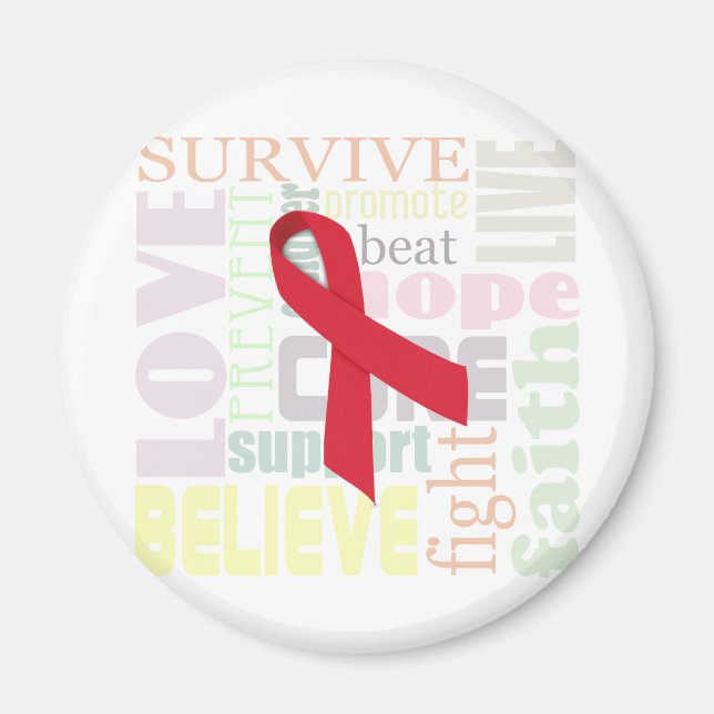 Red Ribbon Inspiration Magnet (Vorne)