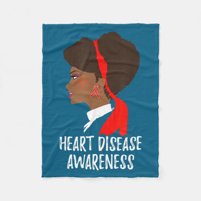 Red Ribbon Month _ National Heart Disease Awarenes Fleecedecke (Vorderseite)