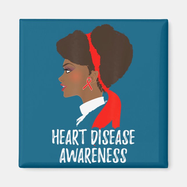 Red Ribbon Month _ National Heart Disease Awarenes Magnet (Vorne)