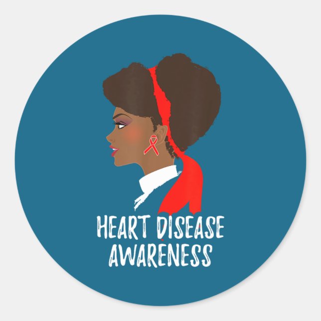 Red Ribbon Month _ National Heart Disease Awarenes Runder Aufkleber (Vorderseite)