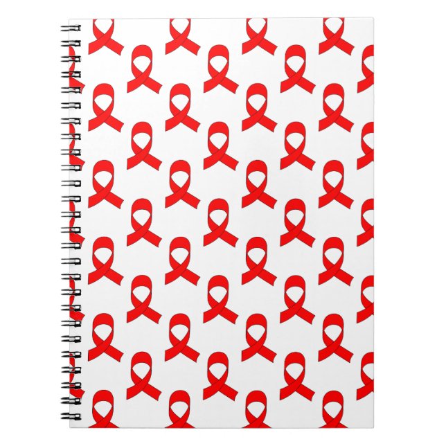 Red Ribbon Pattern Notizblock (Vorderseite)