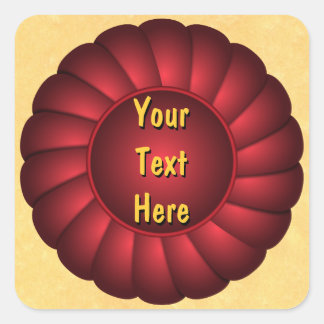 Red Ribbon Rosette zum Personalisieren Quadratischer Aufkleber