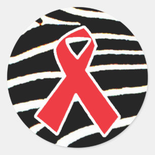 Red Ribbon Runder Aufkleber
