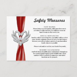 Red Ribbon Silver Swans Sicherheitsmaßnahmen Begleitkarte