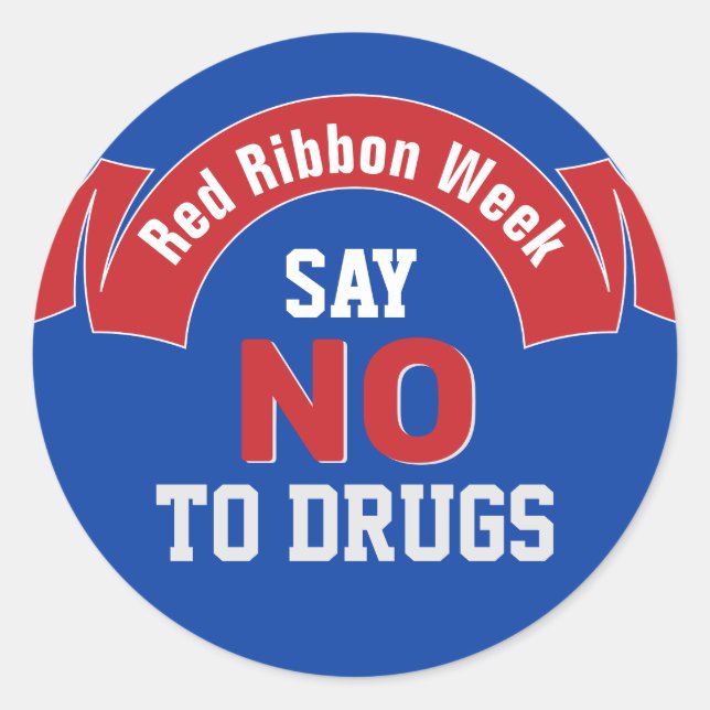 Red Ribbon Song No Runder Aufkleber (Vorderseite)