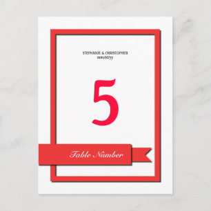 Red Ribbon-Tischnummer Postkarte