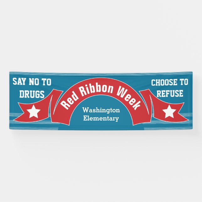 Red Ribbon Week - Drogenfreie Schule Banner (Horizontal)