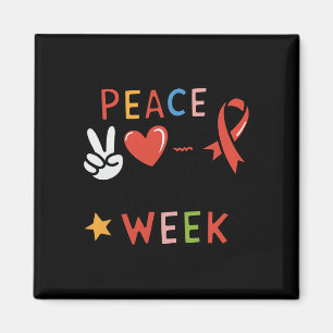 Red Ribbon Week Peace Liebe Cure Drug Free Say No Magnet