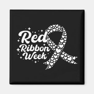 Red Ribbon Week Ribbon Hearts Wear Red Ribbon Awar Magnet