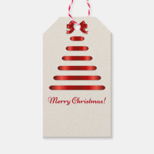 Red Ribbon Weihnachtsbaum Geschenkanhänger
