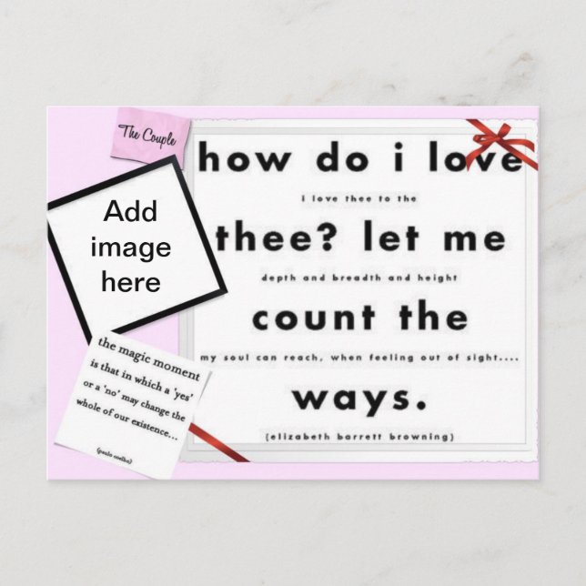 Red Ribbon, wie ich die Liebe Postkarte (Vorderseite)