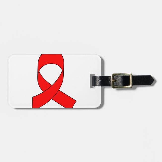 Red Ribbon Zeichnend Gepäckanhänger (Vorderseite horizontal)