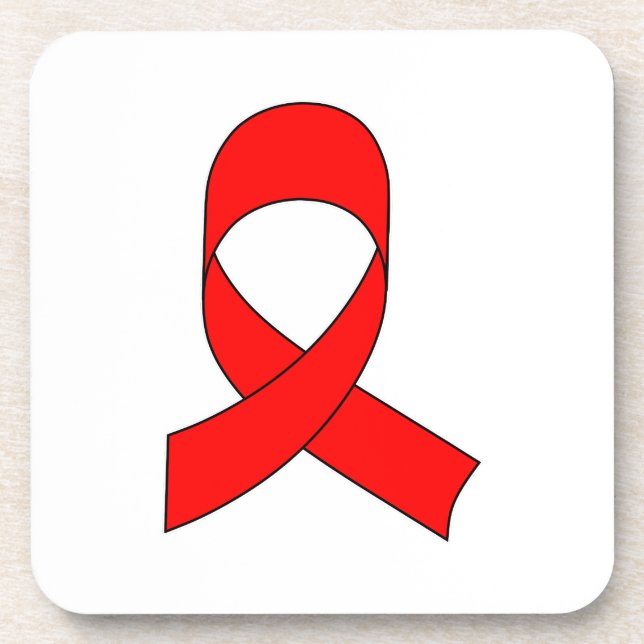 Red Ribbon Zeichnend Getränkeuntersetzer (Vorderseite)