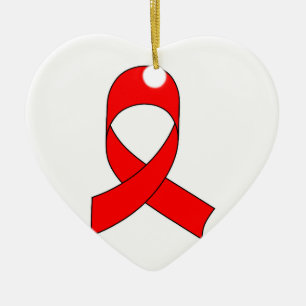 Red Ribbon Zeichnend Keramikornament