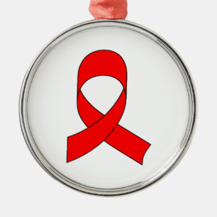 Red Ribbon Zeichnend Ornament Aus Metall
