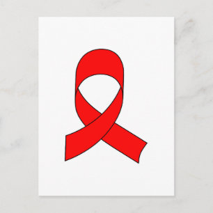Red Ribbon Zeichnend Postkarte
