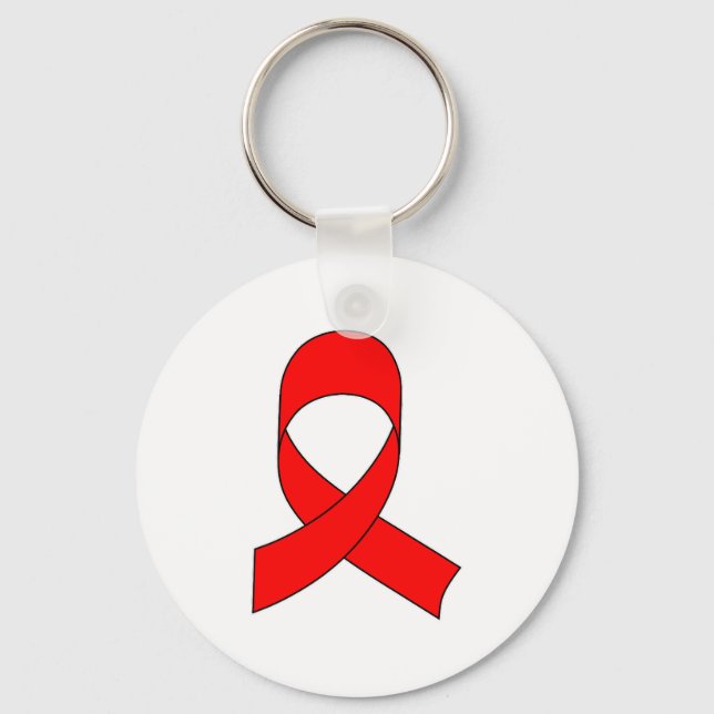 Red Ribbon Zeichnend Schlüsselanhänger (Vorderseite)