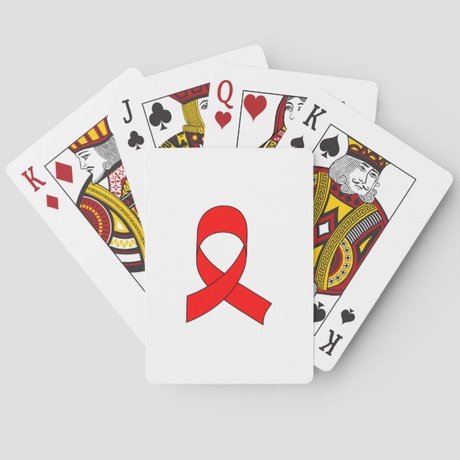 Red Ribbon Zeichnend Spielkarten (Rückseite)