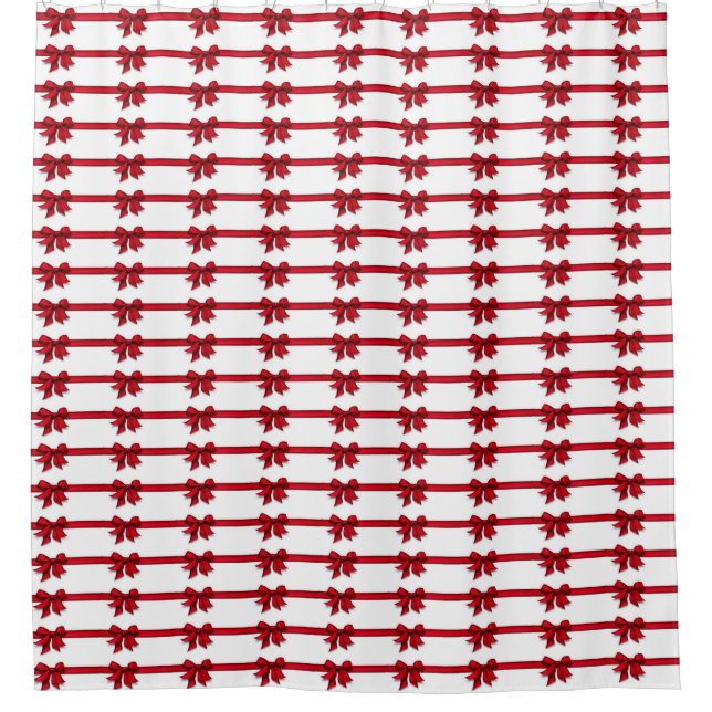 **RED RIBBONS** CHRISTMAS SHOWER CURTAT DUSCHVORHANG (Vorderseite)