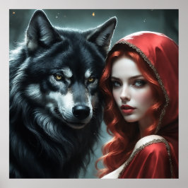 Red riding hood an his wolf poster