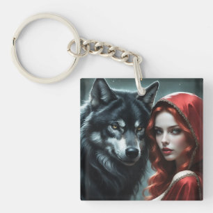 Red riding hood an his wolf schlüsselanhänger