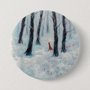 Red Riding Hood-Figur in einem Winterwald Button