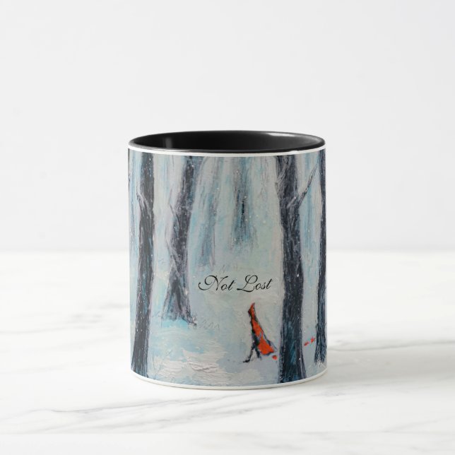 Red Riding Hood-Figur in einem Winterwald Tasse (Zentrum)
