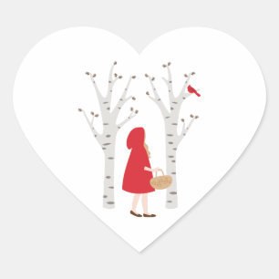 Red Riding Hood Herz-Aufkleber