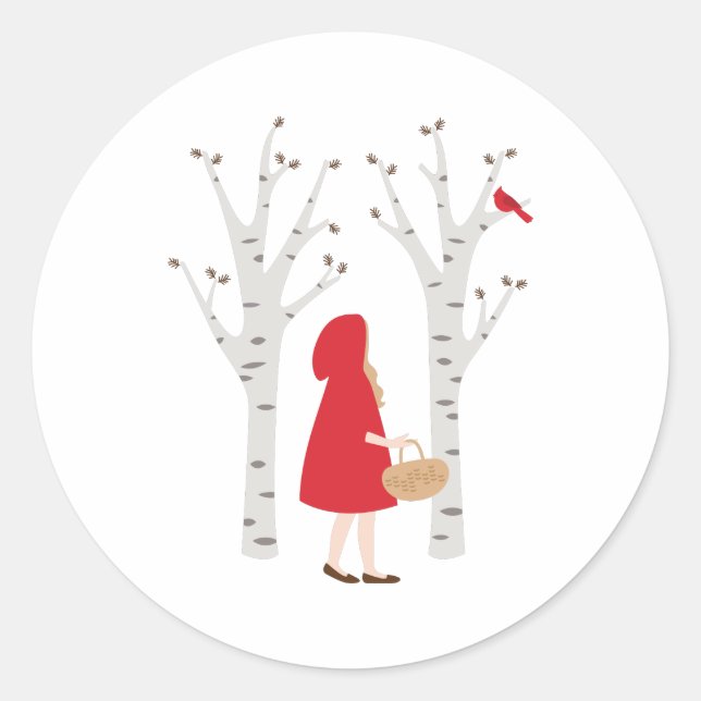 Red Riding Hood Runder Aufkleber (Vorderseite)