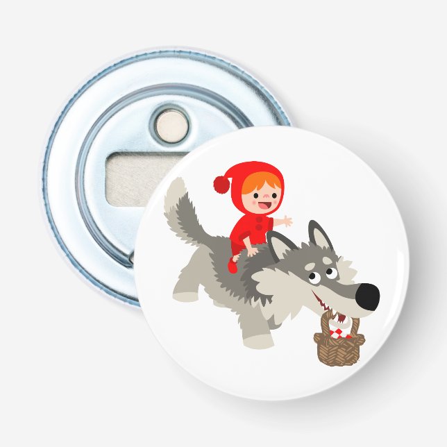 Red Riding Hood und The Wolf Button Flaschenöffner (Vorderseite)
