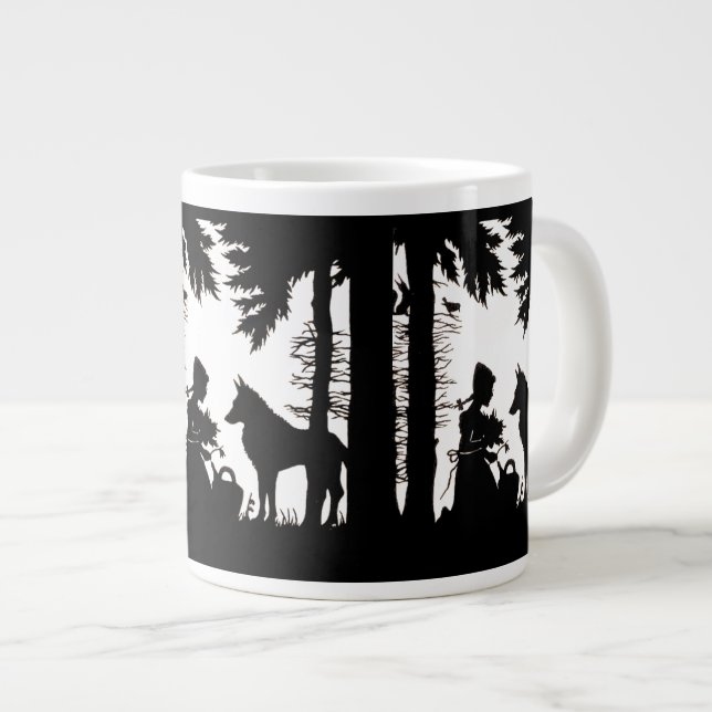 Red Riding Hood Wolf Woods Jumbo-Tasse (Vorderseite Rechts)