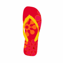 Red Right Foot Beach Sandal Tropical Holiday Tree Fotoskulptur Ornament