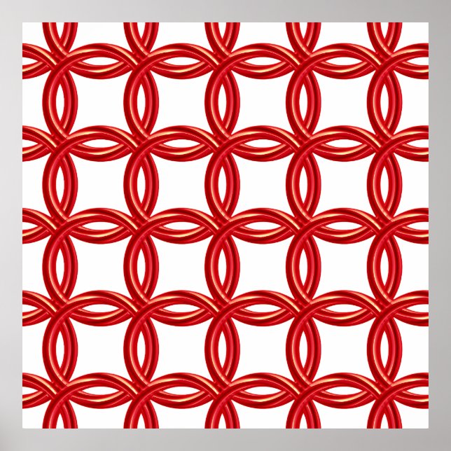 Red Rings Pattern Poster (Vorne)