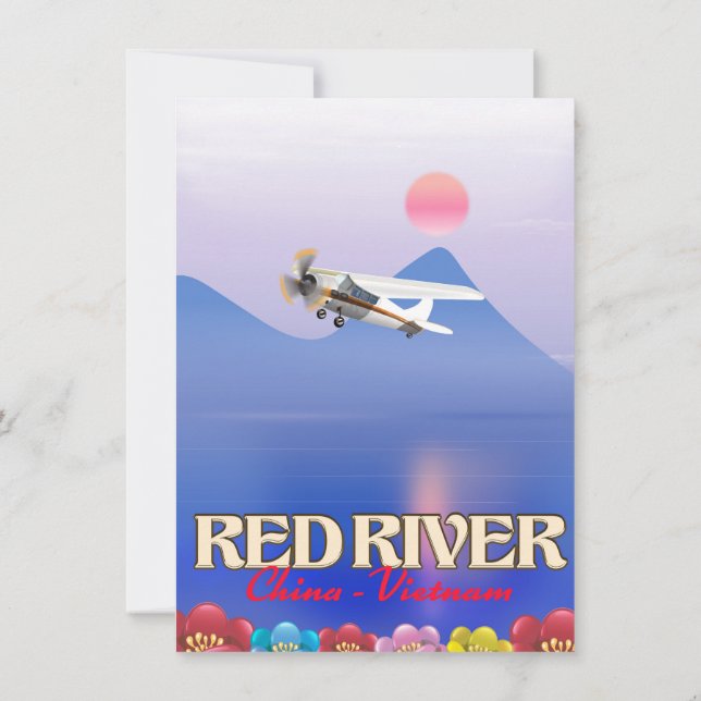 Red River Cambodia Vacation Poster Einladung (Rückseite)