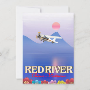 Red River Cambodia Vacation Poster Einladung