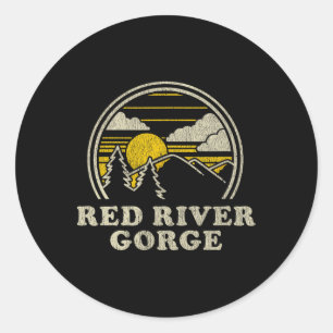 Red River Gorge Kentucky Ky T-Shirt Vintage Wander Runder Aufkleber