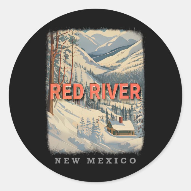 Red River New Mexico Nm Skiing Extravaganza Sd778 Runder Aufkleber (Vorderseite)