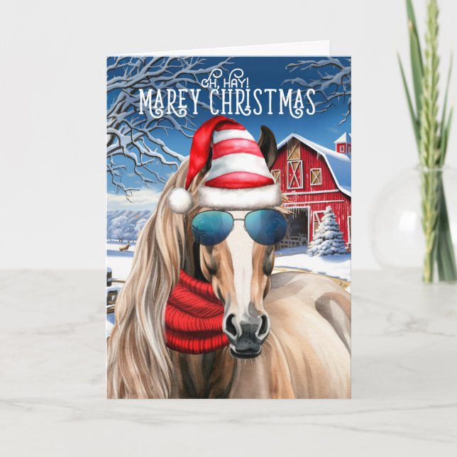 Red Roan Horse Funny MAREy Weihnachten (Vorderseite)